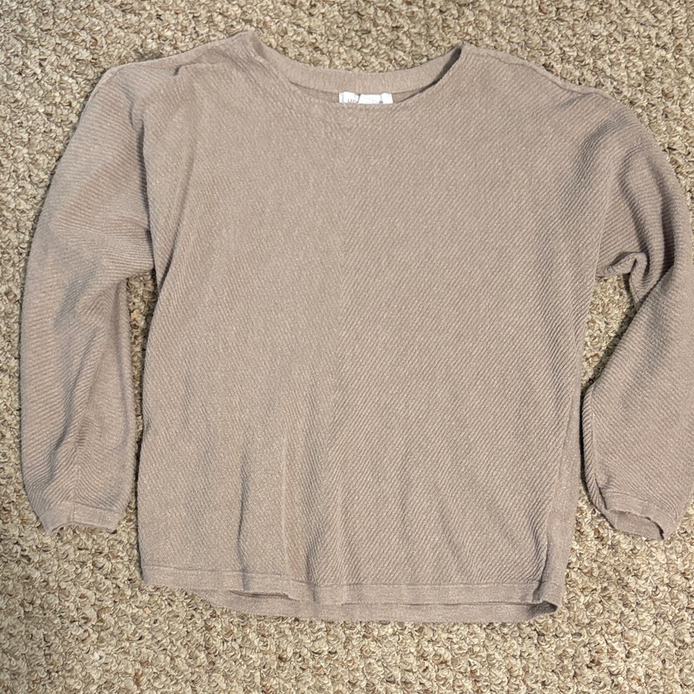 Liz Claiborne Tan Crew Neck Sweater